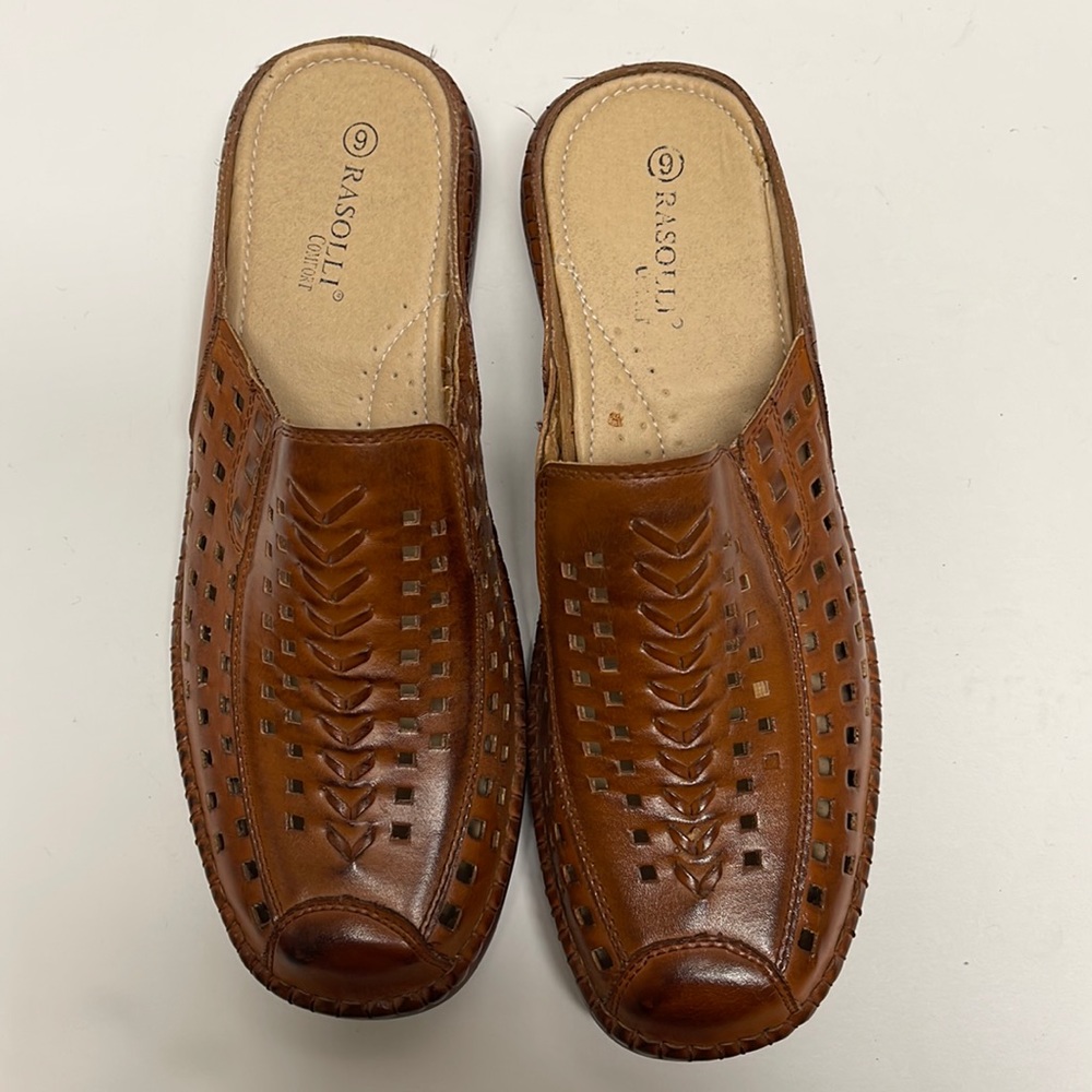 Rasolli comfort mules brown man made materials. Size 9